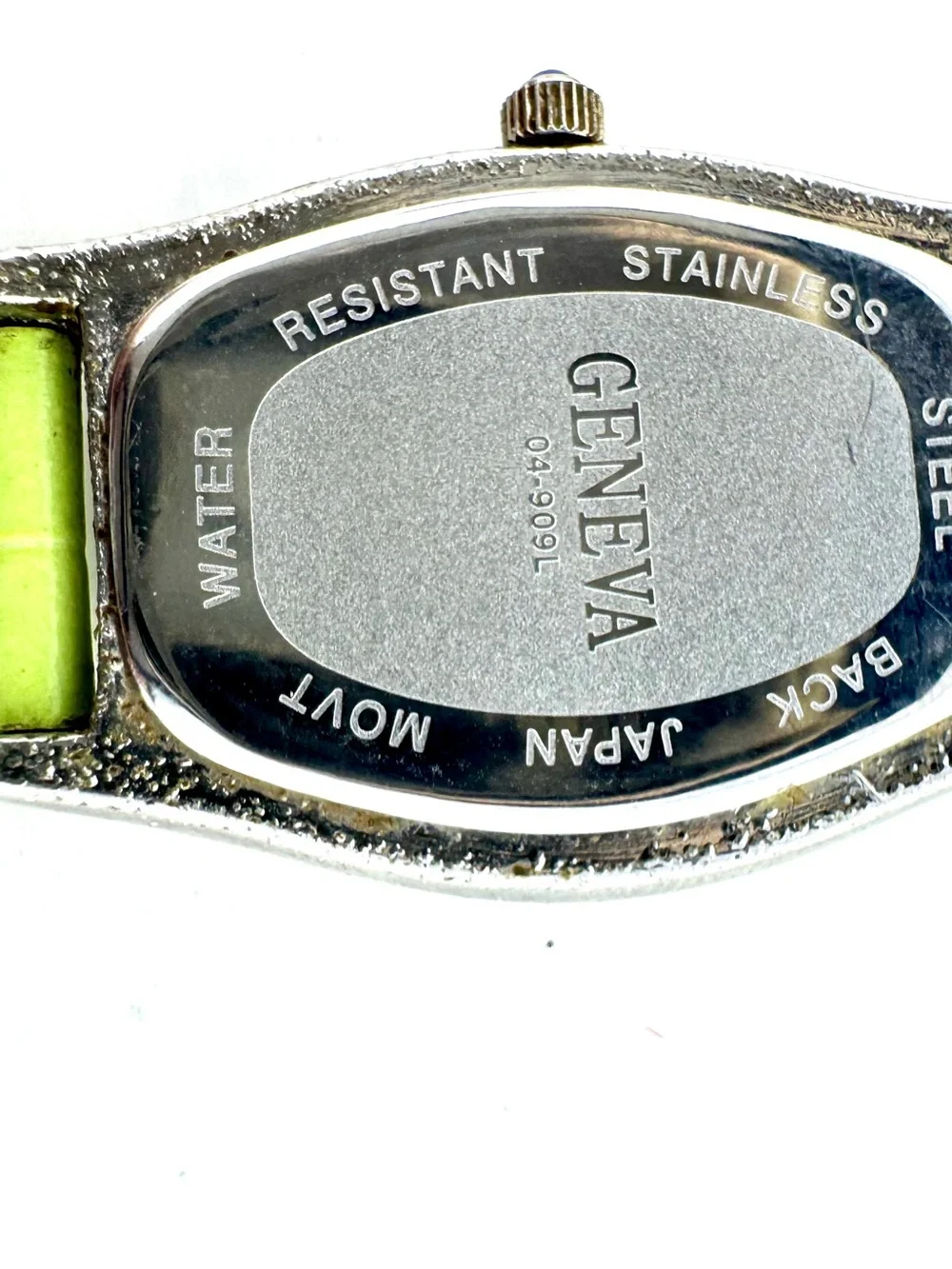 Vintage Y2K Era Geneva Platinum Color Rhinestone Cuff Ladies Watch New Battery